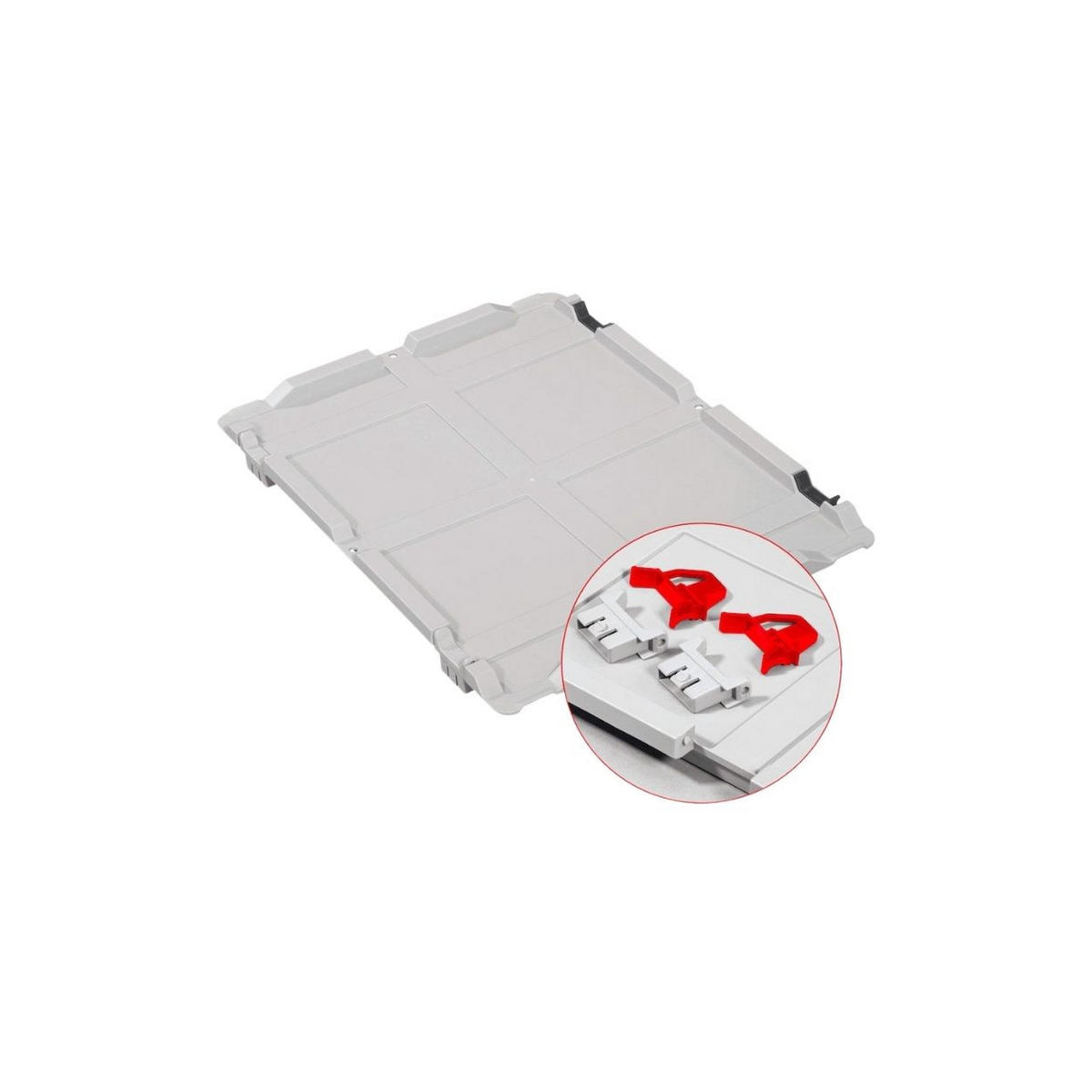 EUROBOX 5x Nextgen Economy Mit Scharnierdeckel Grau/Rot Griffe Geschlossen 20 Liter - Rot, Kunststoff (30/22/40cm) - PROREGAL