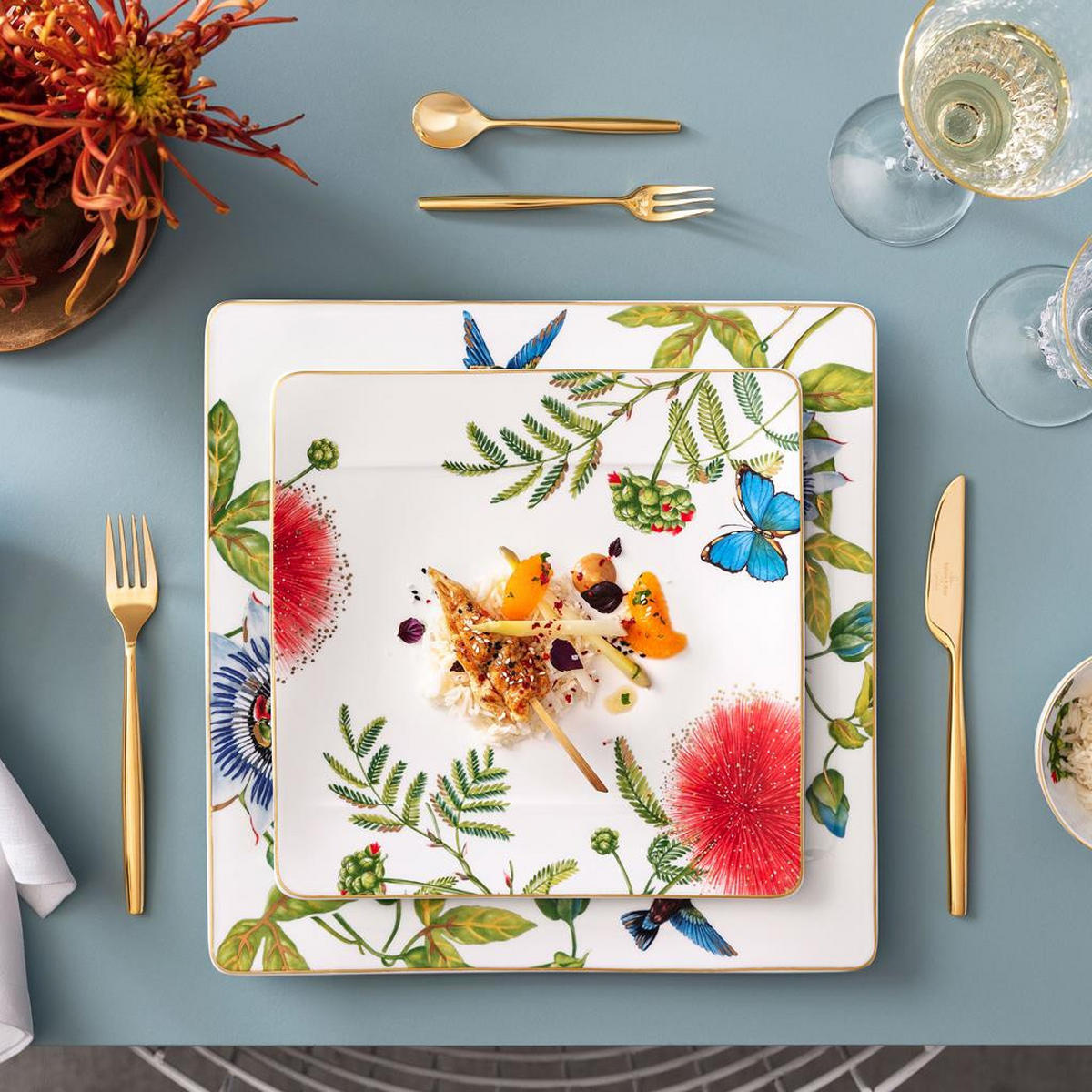 GOURMETTELLER Amazonia bunt 35 x 35 cm - Multicolor, Keramik (1cm) - Villeroy & Boch