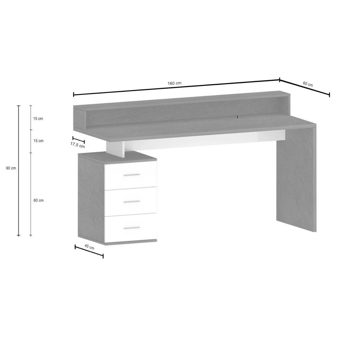 SCHREIBTISCH Eiche 90/160/60 cm - Braun, Holzwerkstoff (90/160/60cm) - DMORA