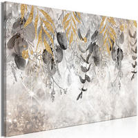 KUNSTDRUCK Schwarz-Weiß 90/60 cm - Goldfarben/Schwarz, Textil (90/60cm) - KUNSTLOFT