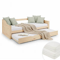 AUSZIEHBETT mit Matratze 90/200 cm Natur - Naturfarben, Holz (90/200cm) - Homestyle4u