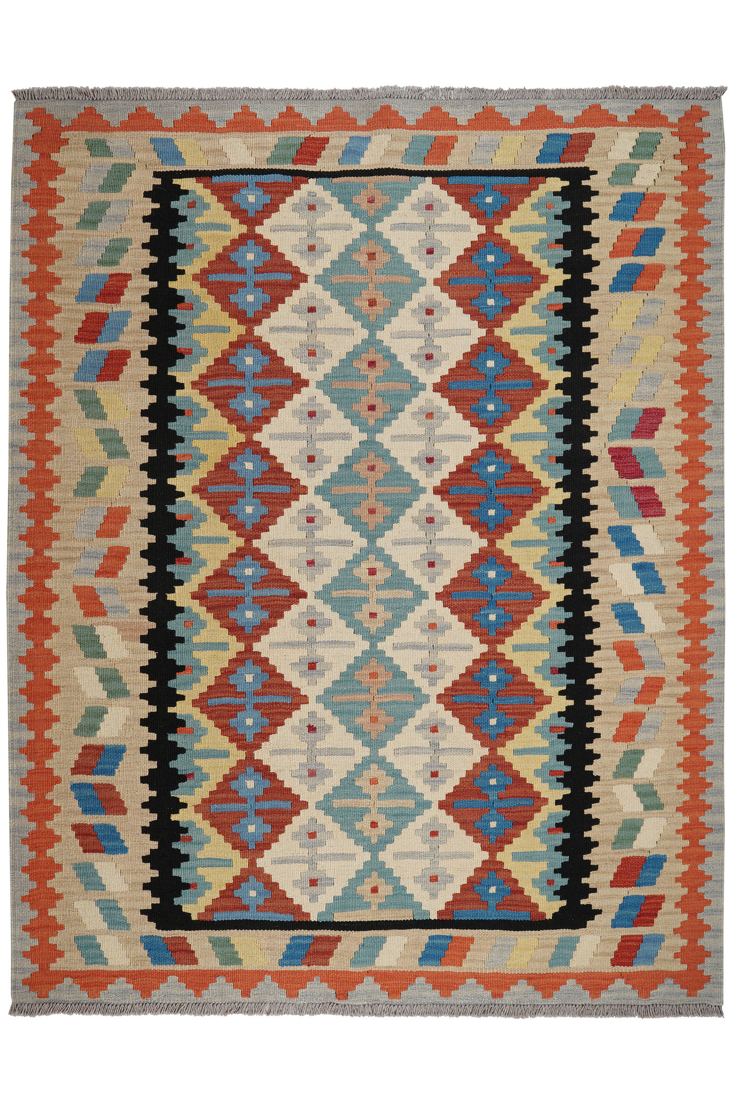 HANDWEBTEPPICH Kelim Gashgai Beige 195/154 cm Schurwolle - Beige, Textil (154/195cm) - Looma