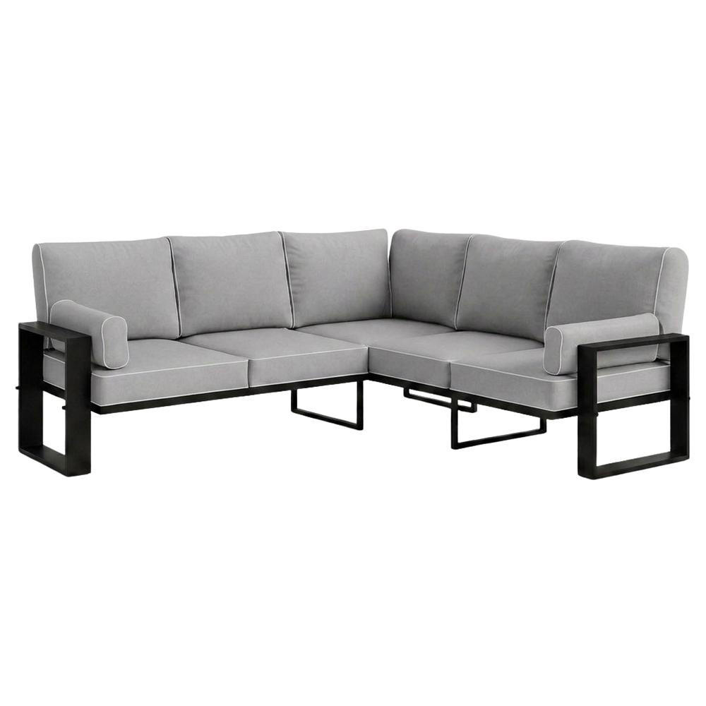 LOUNGEECKTEIL Verdino 2R2 mit Metallrahmen 207 cm anthrazit - Anthrazit, Metall (207/90/207cm) - Beautysofa