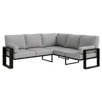 LOUNGEECKTEIL Verdino 2R2 mit Metallrahmen 207 cm anthrazit - Anthrazit, Metall (207/90/207cm) - Beautysofa