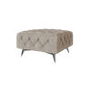 HOCKER Chesterfield Laura Dunkle Creme Samt - Silberfarben/Creme, Holz/Textil (80/45/80cm) - S-Style Möbel
