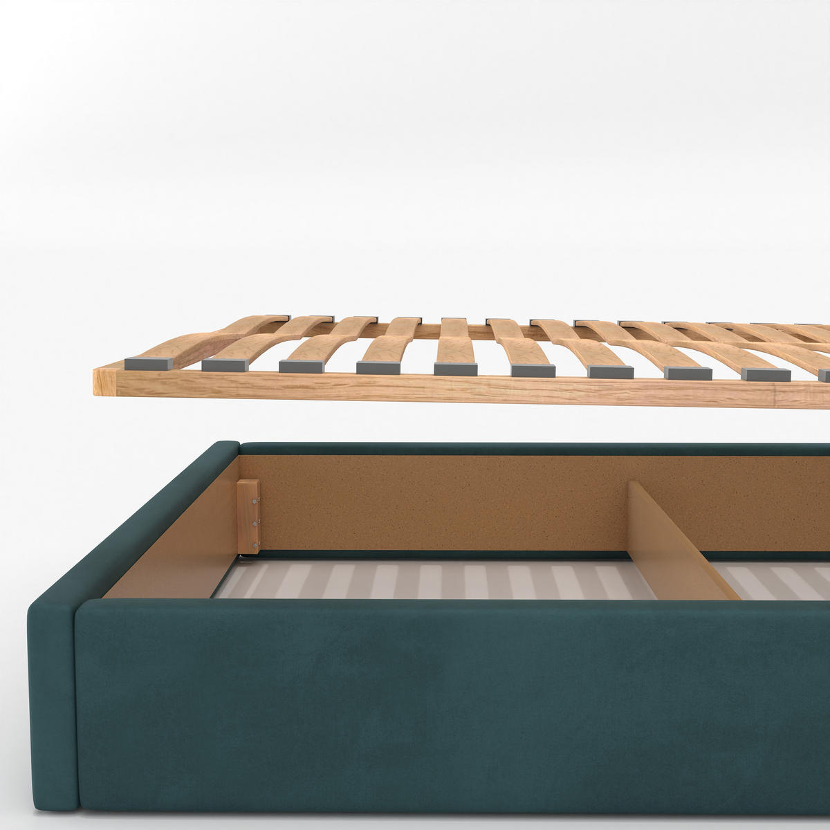 POLSTERBETT 140x200cm Bett mit Stauraum Lattenrost Türkis - Türkis, Holz/Holzwerkstoff (140/200cm) - Muralo