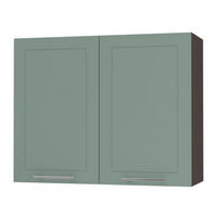 KÜCHENHÄNGESCHRANK Kvantum W3/90 Mint Matt / Lava Matt 90 / 32,5 / 72cm - Dunkelgrau/Mintgrün, Holz/Holzwerkstoff (90/72/32.5cm) - Feldmann-Wohnen