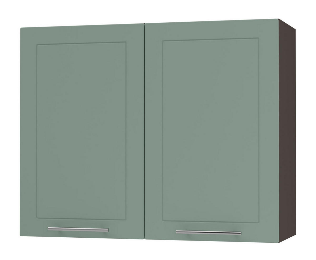 KÜCHENHÄNGESCHRANK Kvantum W3/90 Mint Matt / Lava Matt 90 / 32,5 / 72cm - Dunkelgrau/Mintgrün, Holz/Holzwerkstoff (90/72/32.5cm) - Feldmann-Wohnen