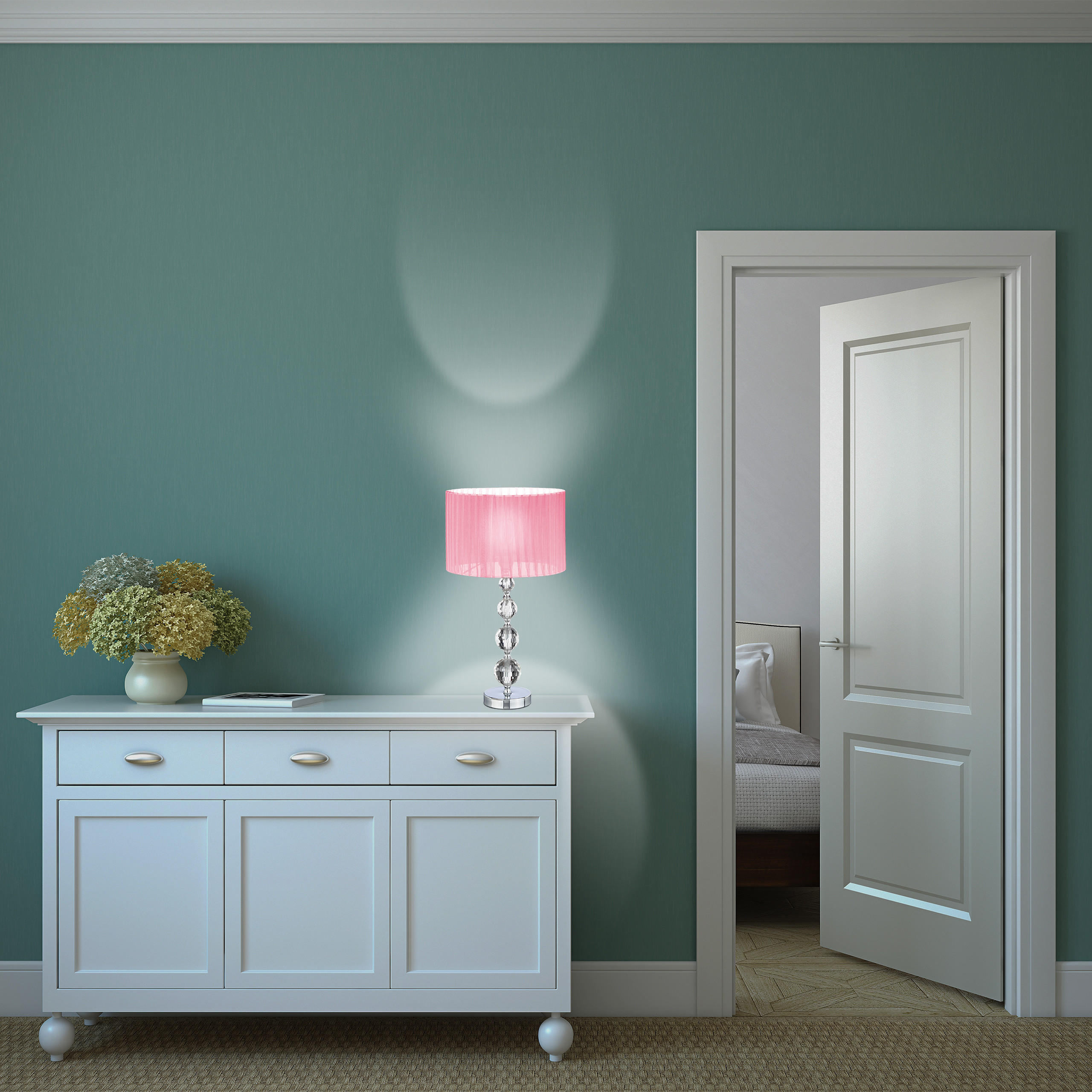 TISCHLAMPE - Multicolor, Glas/Textil (29.5/29.5/54cm) - Relaxdays