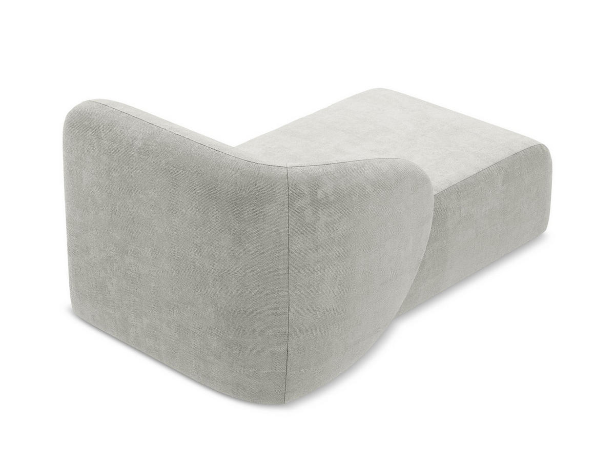 SOFAELEMENT Links Chenille Stoff Grau - Hellgrau/Schwarz, Holzwerkstoff/Kunststoff (91/75/166cm) - Makamii