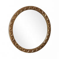 52CM H Runder Wandspiegel mit Kiefernholzrahmen, Geeignet für Badezimmer, Wohnzimmer und Schlafzimmer - Dunkelbraun, Glas/Holz (52/3.5/52cm) - Hometopia