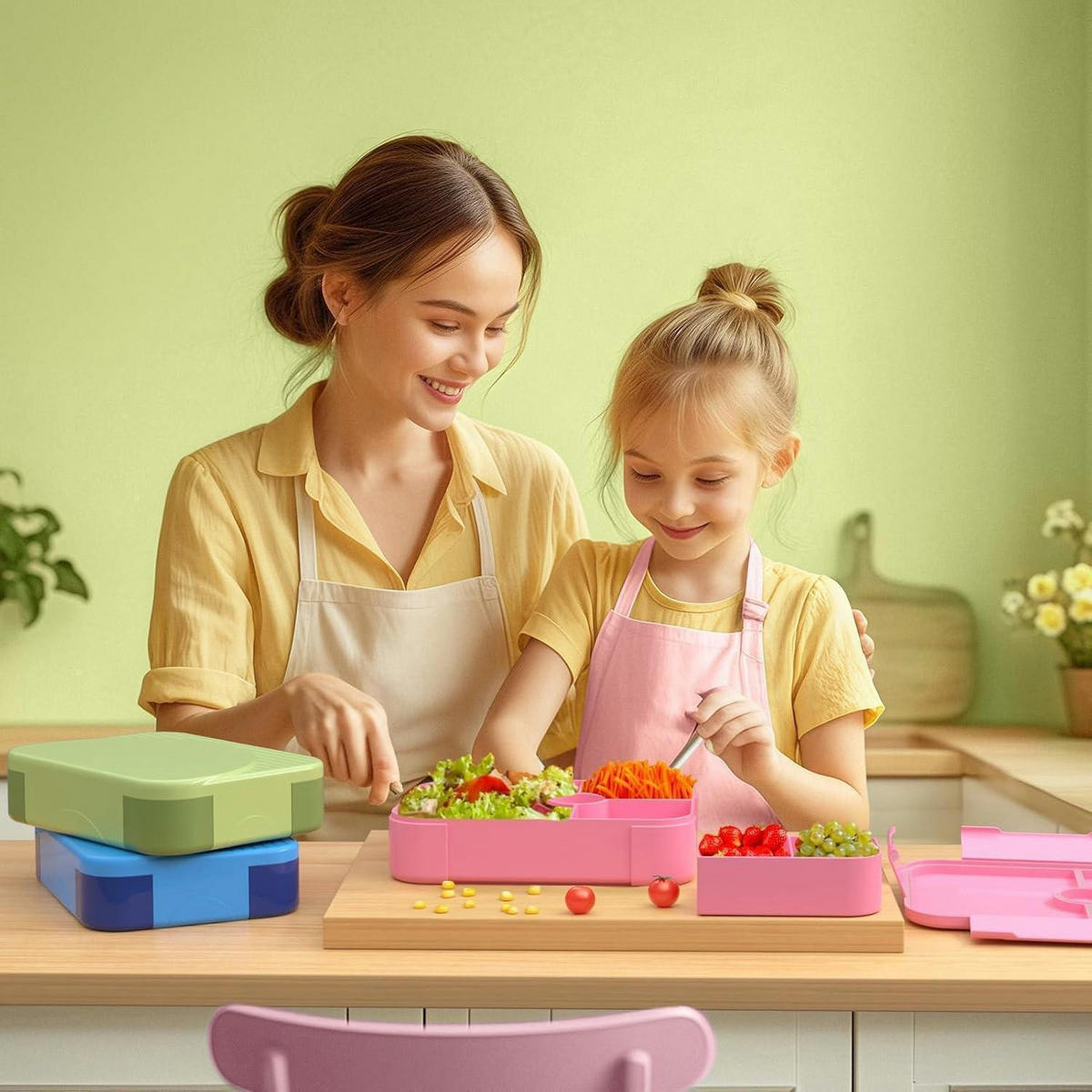 BROTDOSE Kinder 6 Fächer Auslaufsicher Rosa 1150 ml - Rosa, Kunststoff (16/5/22cm)