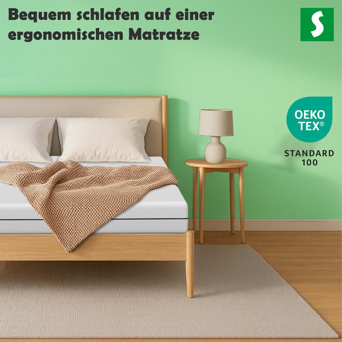 FEDERKERNMATRATZE Orthopädische H3 Komfort 160x200 cm - Weiß, Textil (160/200cm) - Schlaftroll