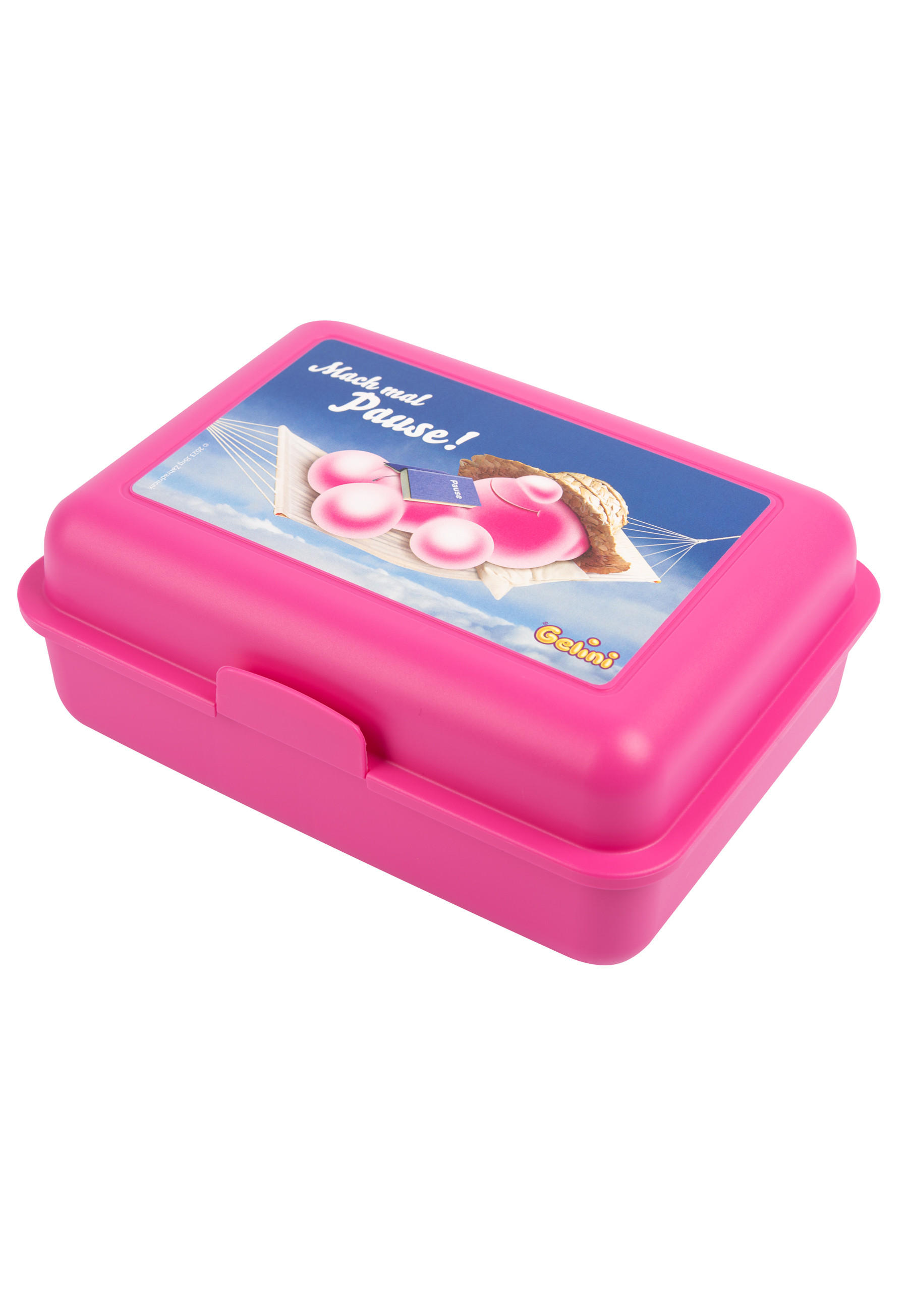 BROTDOSE Gelini Mach mal Pause Rosa 17,5 x 12,8 x 6,9 cm - Rosa, Kunststoff (17.5/6.9/12.8cm) - United Labels