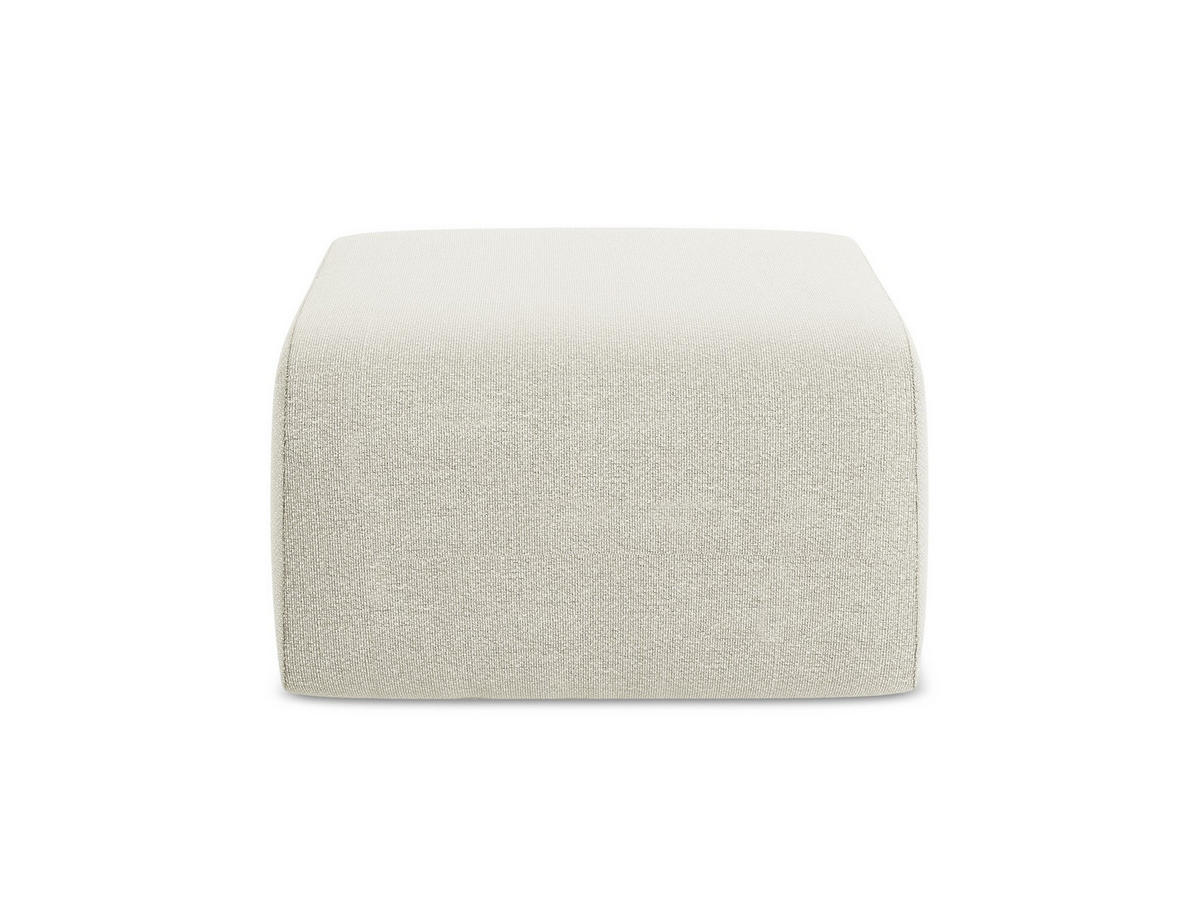 POUF Bouclé Stoff Beige - Sandfarben/Schwarz, Holzwerkstoff/Kunststoff (72/42/94cm) - Makamii