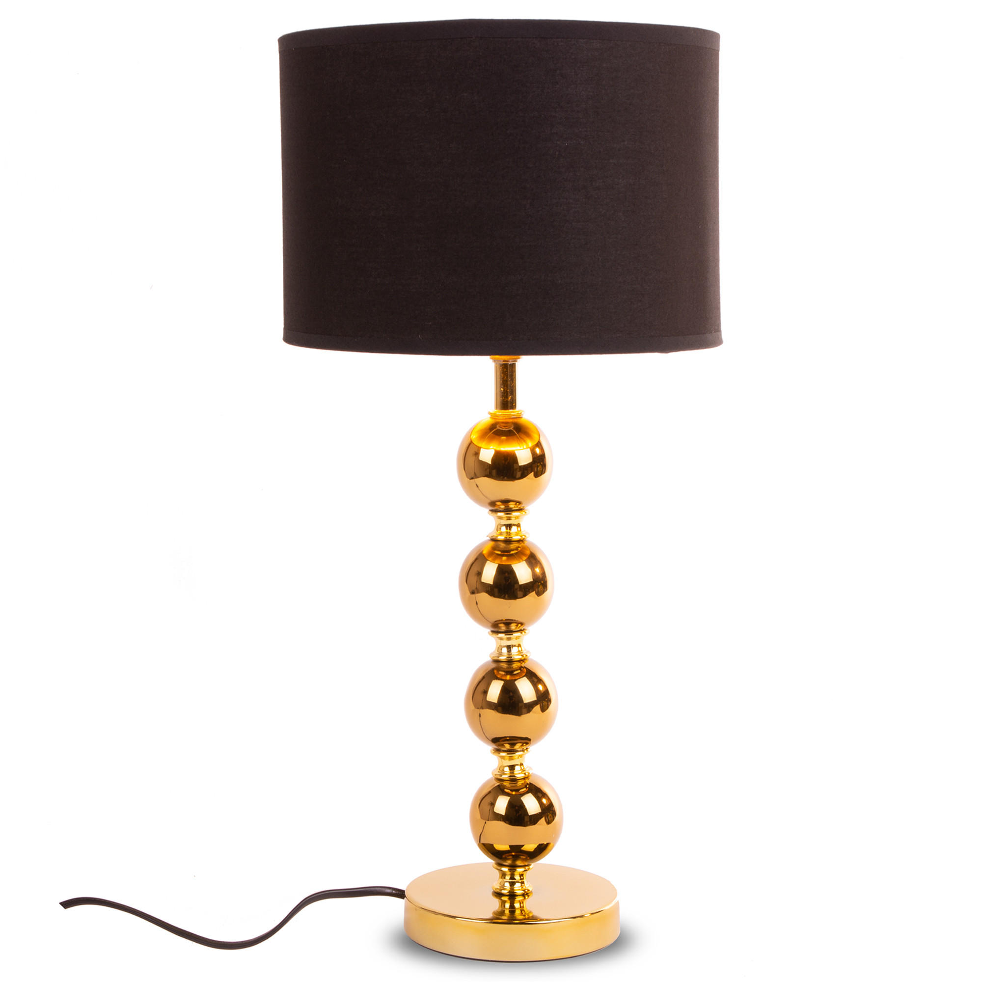 TISCHLEUCHTE RASI Tischlampe, Gold, Schwarz - Goldfarben, Textil/Metall (23/23/48cm) - KONSIMO®