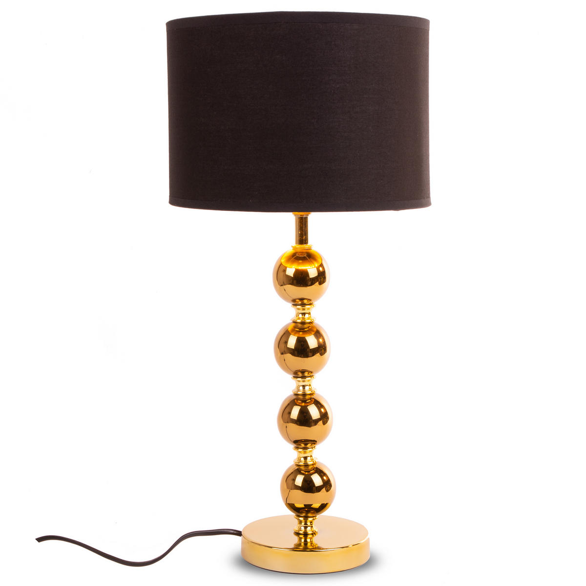 TISCHLEUCHTE RASI Tischlampe, Gold, Schwarz - Goldfarben, Textil/Metall (23/23/48cm) - KONSIMO®