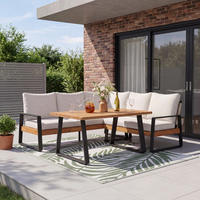DINING-LOUNGESET Alexa Holz Outdoorstoff/Metall - Anthrazit, Holz - Bessagi Garden