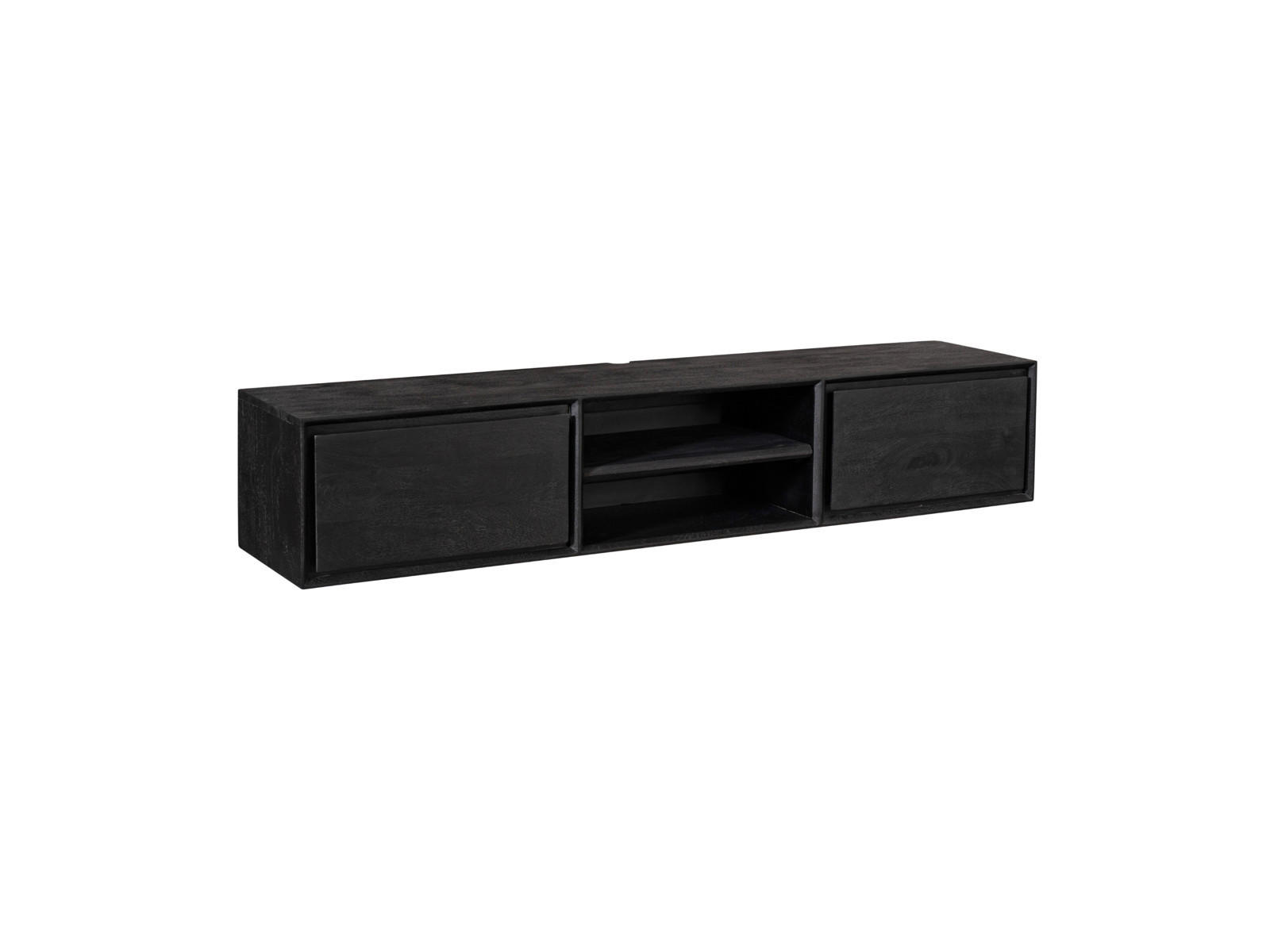 LOWBOARD Amoria Mangoholz 160 cm / 35 cm Schwarz - Schwarz, Holz (160/30/35cm) - Villa Möbel