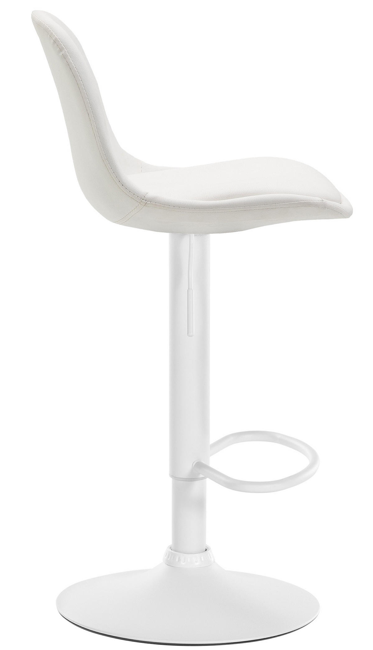 BARHOCKER Lederlook weiß - Weiß, Textil/Metall (39/82/43cm) - CLP