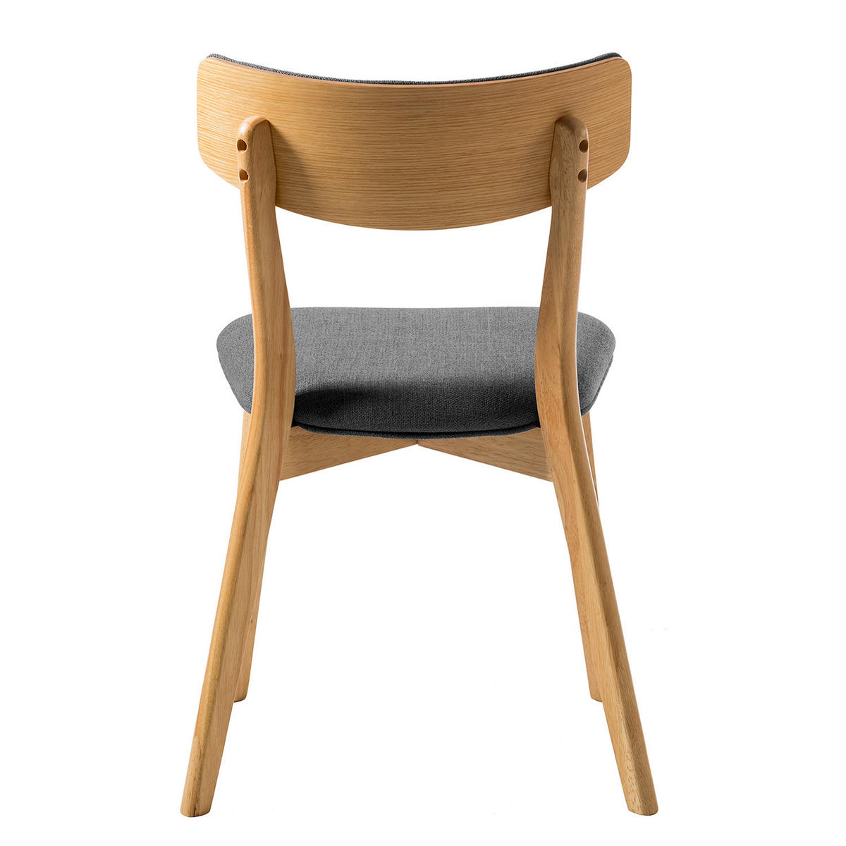 ESSZIMMERSTUHL - Webstoff / Gummibaum massiv - Dunkelgrau, Holz/Holzwerkstoff (50/79/50cm) - home24