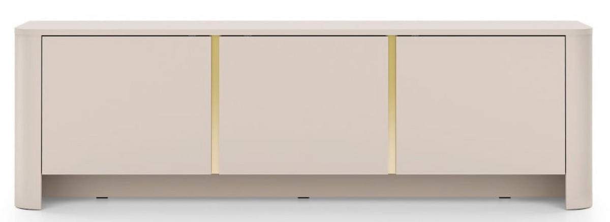 TV-LOWBOARD Kaschmir BALI Drei Türen Gerundete Formen - Ecru, Holzwerkstoff (168/52/39cm) - Sepro Meble