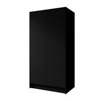 DREHTÜRENSCHRANK Gava mit zwei, glatten Türen, Schwarz - Schwarz, Holzwerkstoff (100/200/51cm) - Beautysofa