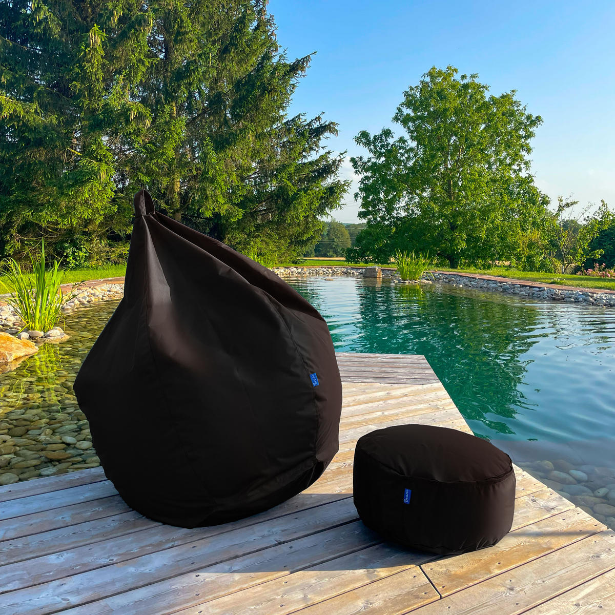 POUF M schwarz - Schwarz, Textil (500/200/500cm) - Bruni
