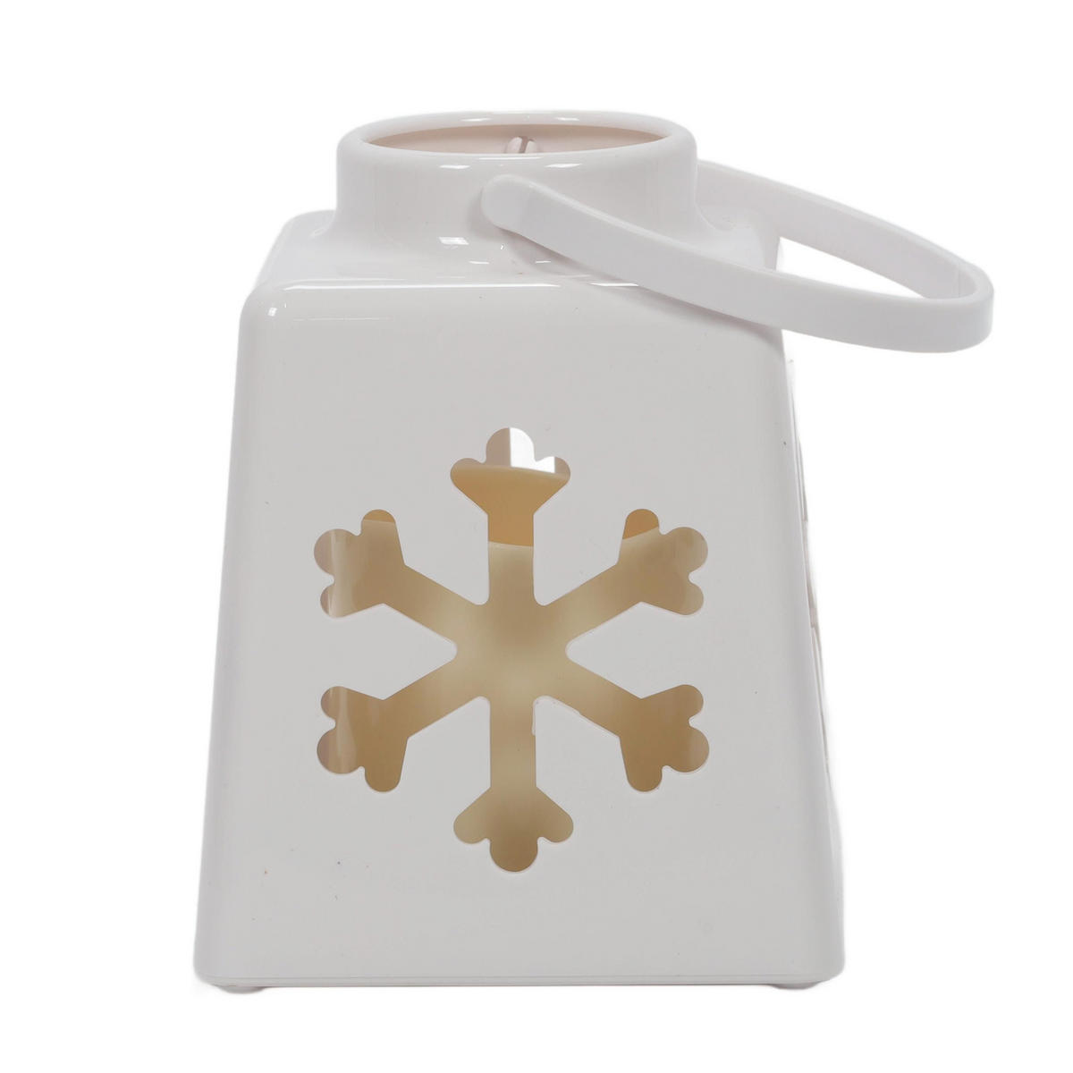 WEIHNACHTSLATERNE LED-Kerze 14 cm - Weiß, Kunststoff (10.5/10.5/13.5cm) - Home Styling Collection