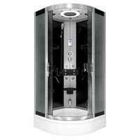 DAMPFDUSCHE Duschkabine D58-63M2 sw 100x100 - Schwarz, Glas/Kunststoff (100/100/225cm) - AcquaVapore by Sandra Jentho