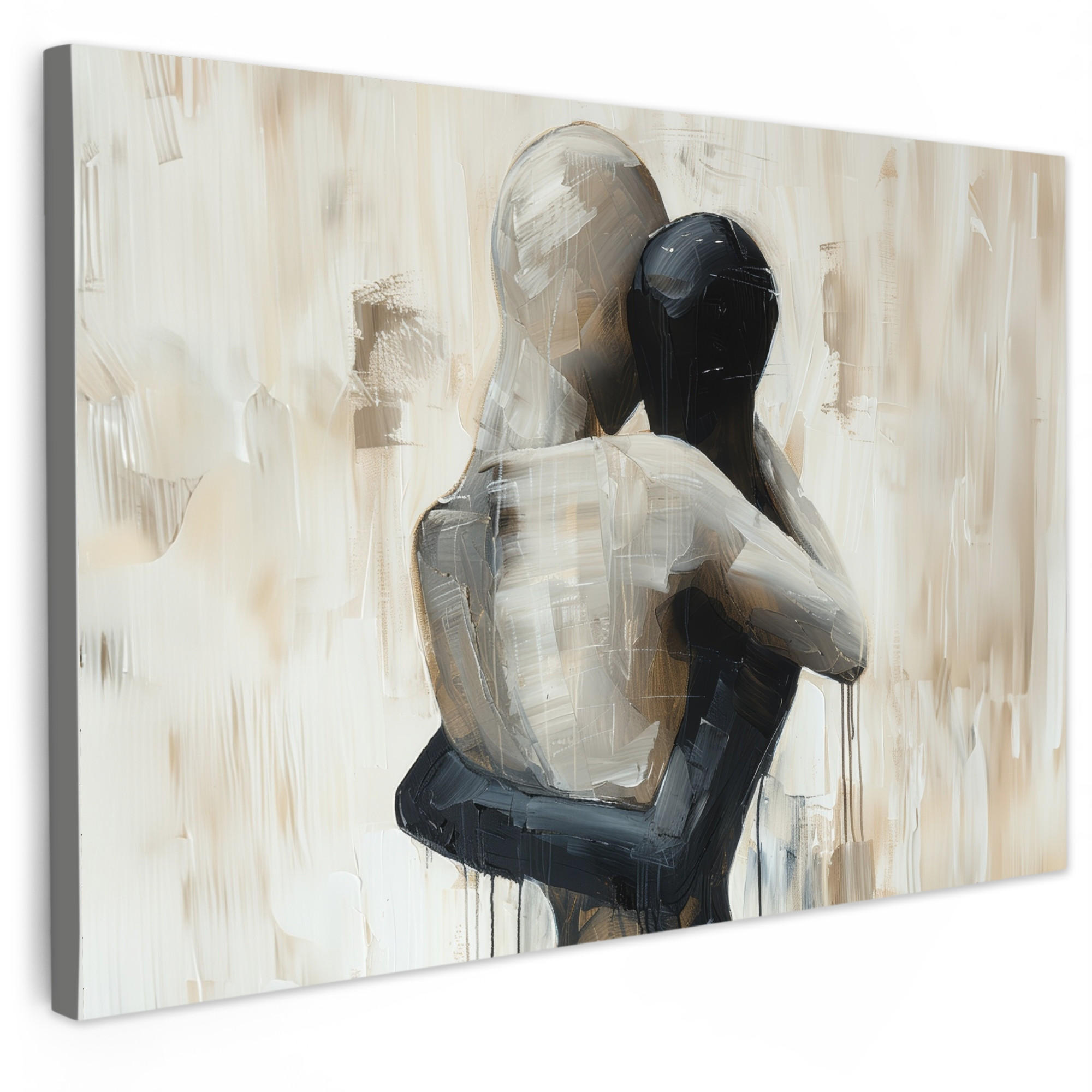 MuchoWow OBRAZ NA PLÁTNĚ Abstraktní - Láska - Černobílé - Moderní 30x20 cm
