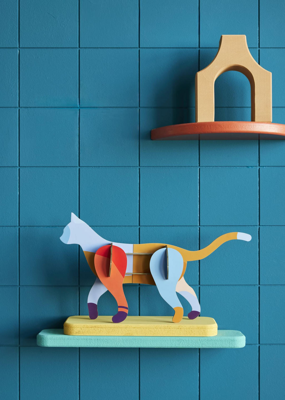 WANDSKULPTUR Bunt 7/18,5 cm - Multicolor, Wellpappe (7/18.5/32cm) - KUNSTLOFT