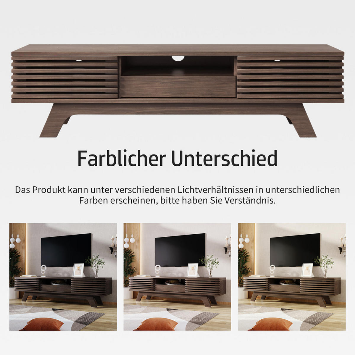 TV-SCHRANK 150x35cm Lowboard Vintage Holzfarbe 1 Schublade 2 Türen - Braun, Holz (41/15/159cm) - FLIEKS