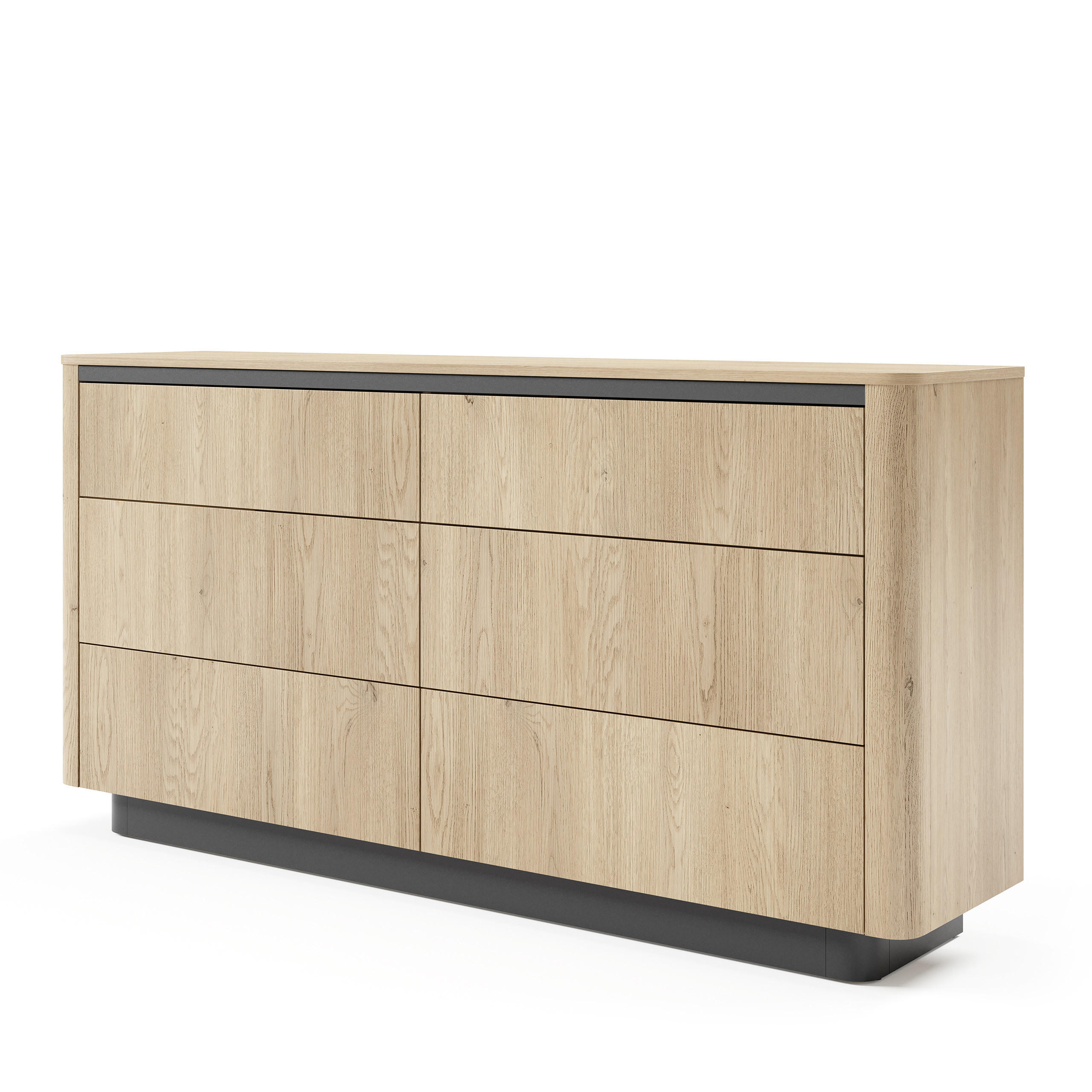 SIDEBOARD OMBRA 163,2/82,9/38,1cm mit 6 Schubladen Türen Eichefarben - Eichefarben, Holzwerkstoff (163.2/82.9/38cm) - MASSENO