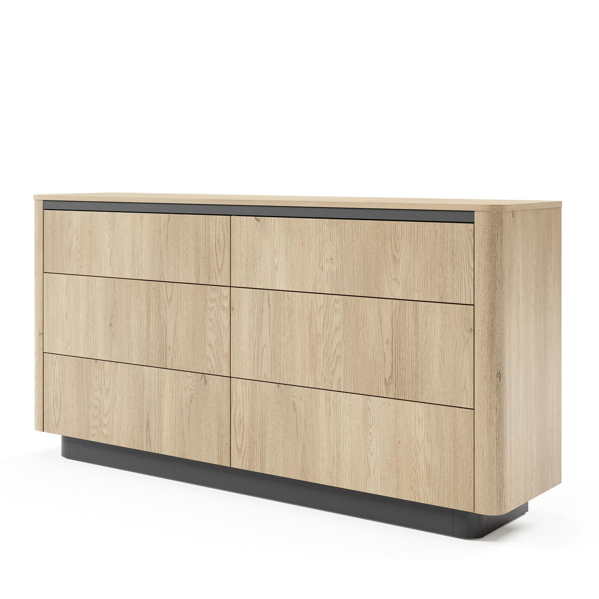 SIDEBOARD OMBRA 163,2/82,9/38,1cm mit 6 Schubladen Türen Eichefarben - Eichefarben, Holzwerkstoff (163.2/82.9/38cm) - MASSENO