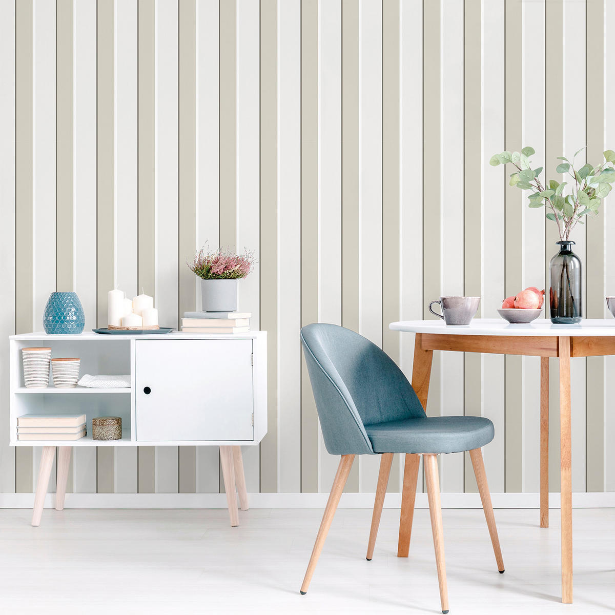 TAPETE Streifen 53 cm x 10 m - Beige, Papier (53/1000cm) - Sanders & Sanders
