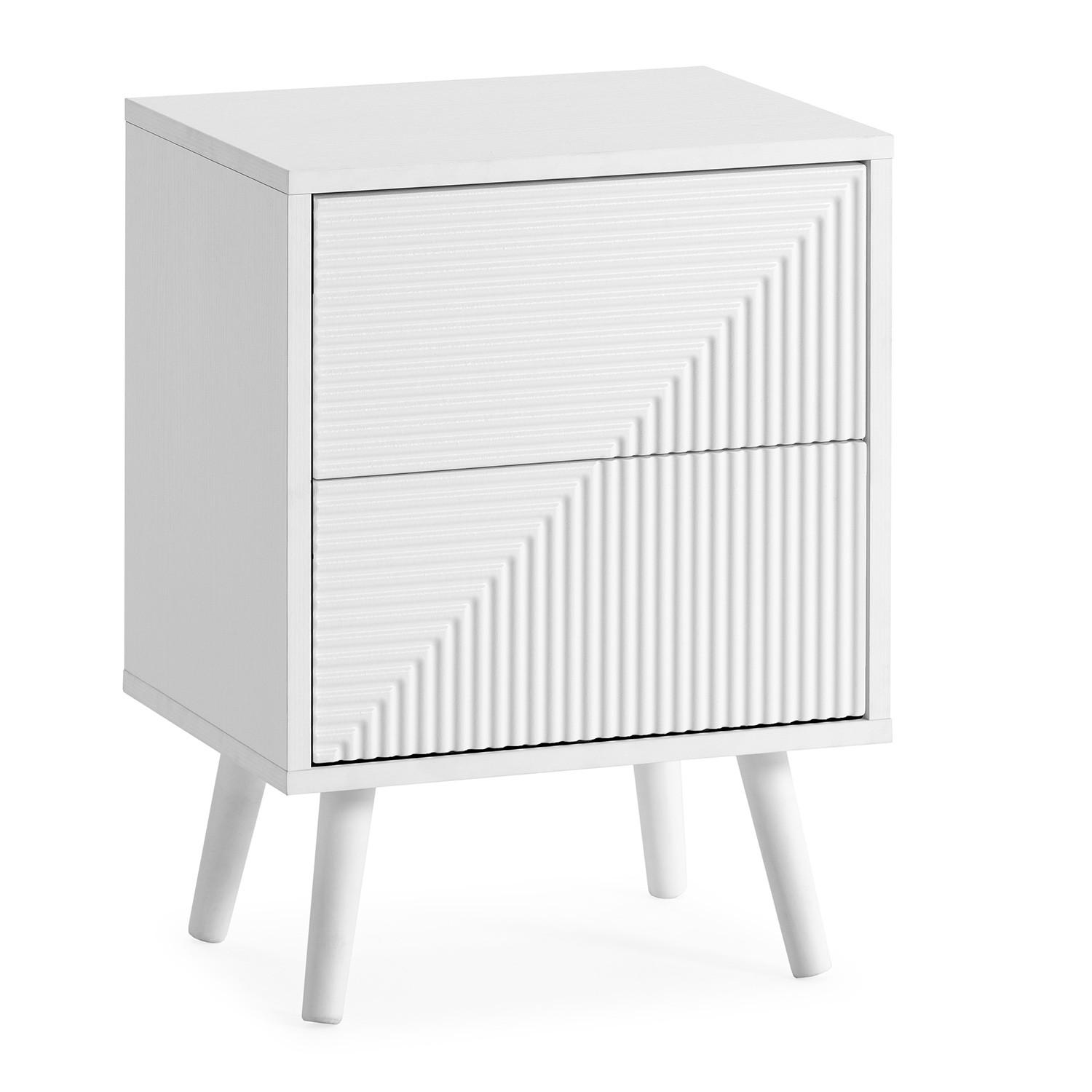 NACHTTISCH Telmo 2 schubladen Weiß - Weiß, Holzwerkstoff (40/55/30cm) - VS Venta-stock