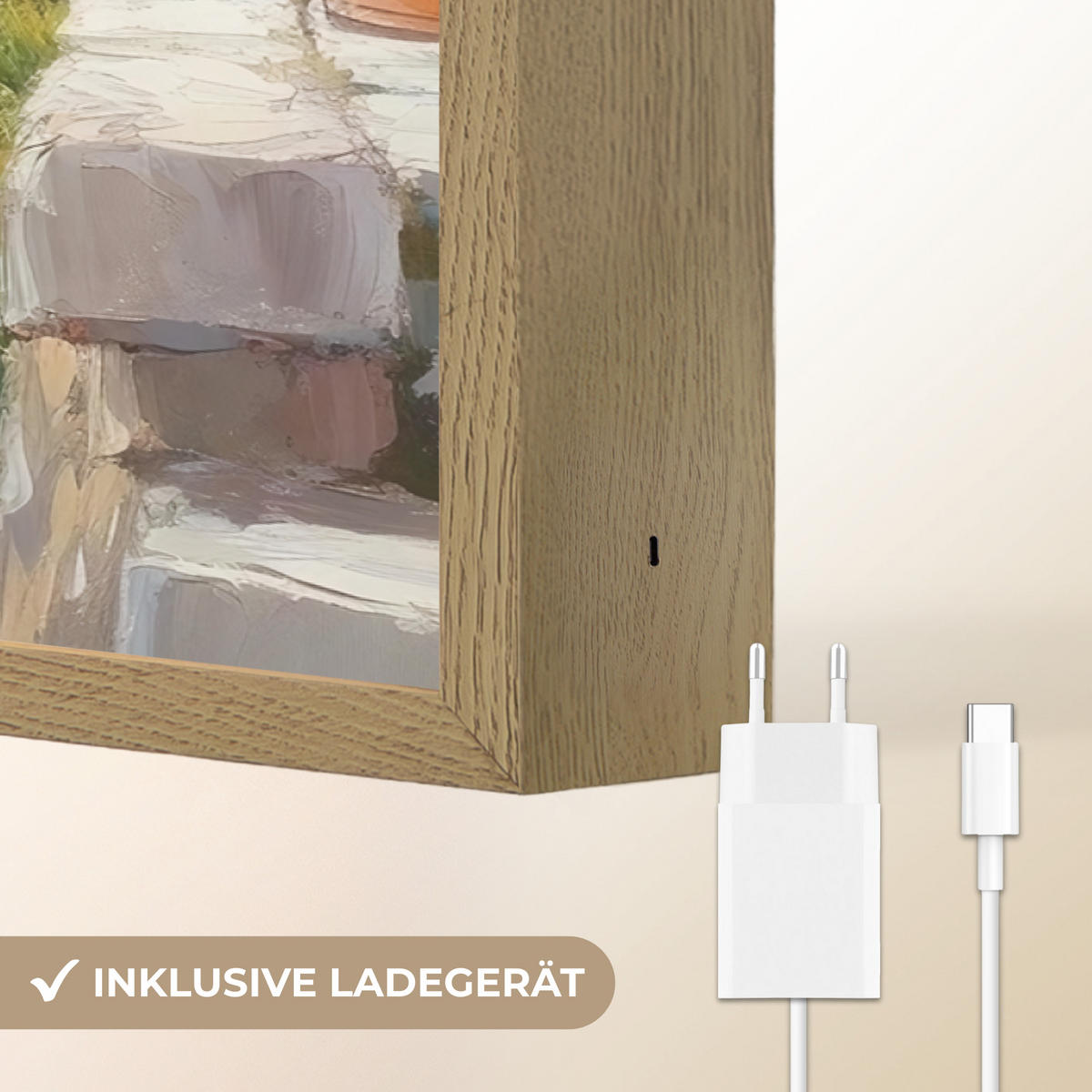 NÁSTĚNNÁ LAMPA S AKUMULÁTOREM Lodě - skály - moře - slunce 90x60 cm - modrá, kompozitní dřevo (90/60/8cm) - OnlyWow