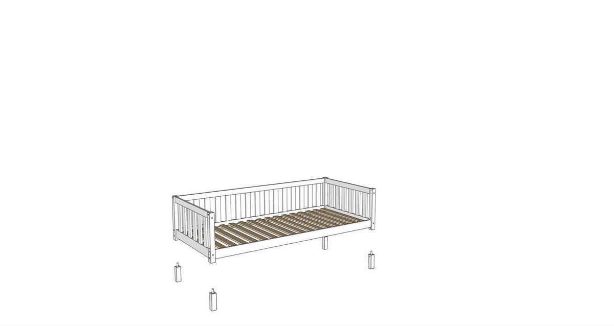 TAGESBETT Kapua 90x200 mit Bettschublade Kiefer Massivholz Natur - Kieferfarben, Holz (90/200cm) - 58aufmkessel