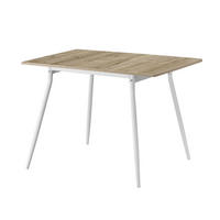 ESSTISCH JONTE 80-120/80/76 cm - Weiß/Eiche San Remo, Holzwerkstoff/Metall (80/80/76cm) - B&D Home