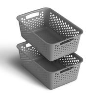 AUFBEWAHRUNGSKORB Anthrazit 30x20x11 cm - 2er Pack - Anthrazit, Kunststoff (20/11/30cm) - ProHome
