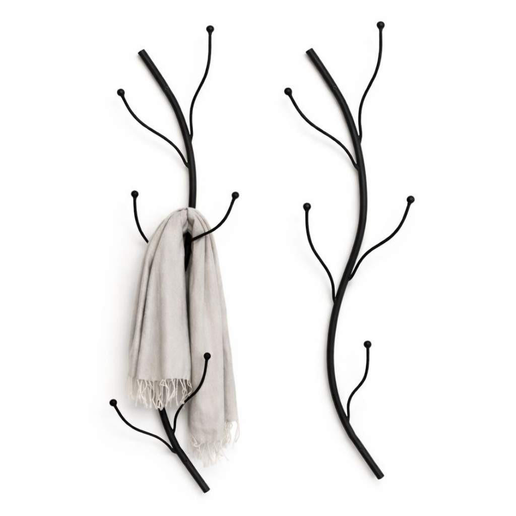 WANDGARDEROBE Flora 2er Set für die Wand 97 cm Metall Schwarz - Schwarz, Metall (22/97/8cm) - DanDiBo