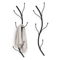 WANDGARDEROBE Flora 2er Set für die Wand 97 cm Metall Schwarz - Schwarz, Metall (22/97/8cm) - DanDiBo