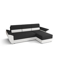 ECKSOFA L REBI L2 Rainbow 27/31 Rechts mit Schlaffunktion, Grau/Weiß, L-Form - Weiß/Grau, Textil (251/140cm)