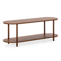 COMODĂ TV Montana cu 2 rafturi, aspect de nuc comun - culoare nucă, compozit lemnos (130/45/38cm) - VS Venta-stock
