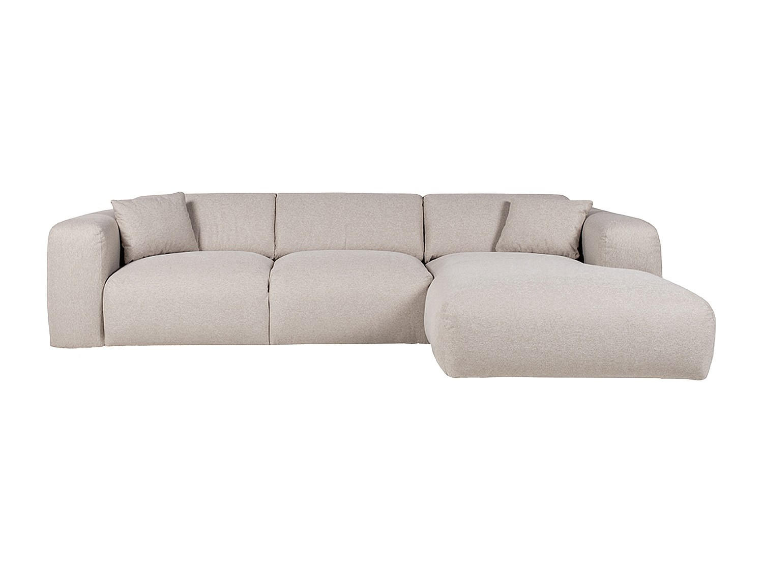 SCHLAFSOFA - 5 Personen - stoff - beige Pogni - Beige, Kunststoff/Textil (299/73/165cm) - Vente-Unique