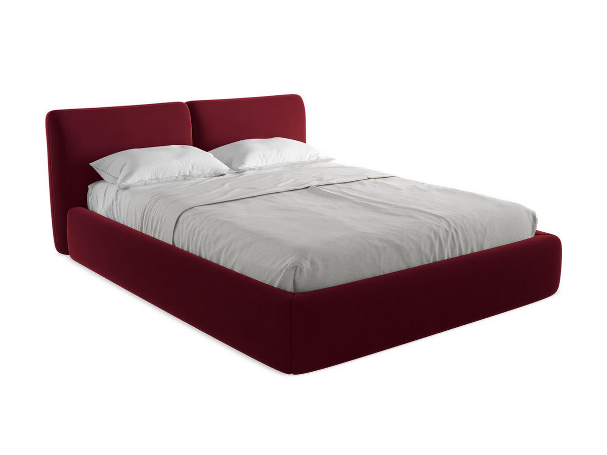 POLSTERBETT mit Bettkasten und Lattenrost 180x228 Rot - Bordeaux/Rot, Kunststoff/Textil (160/200cm) - Makamii