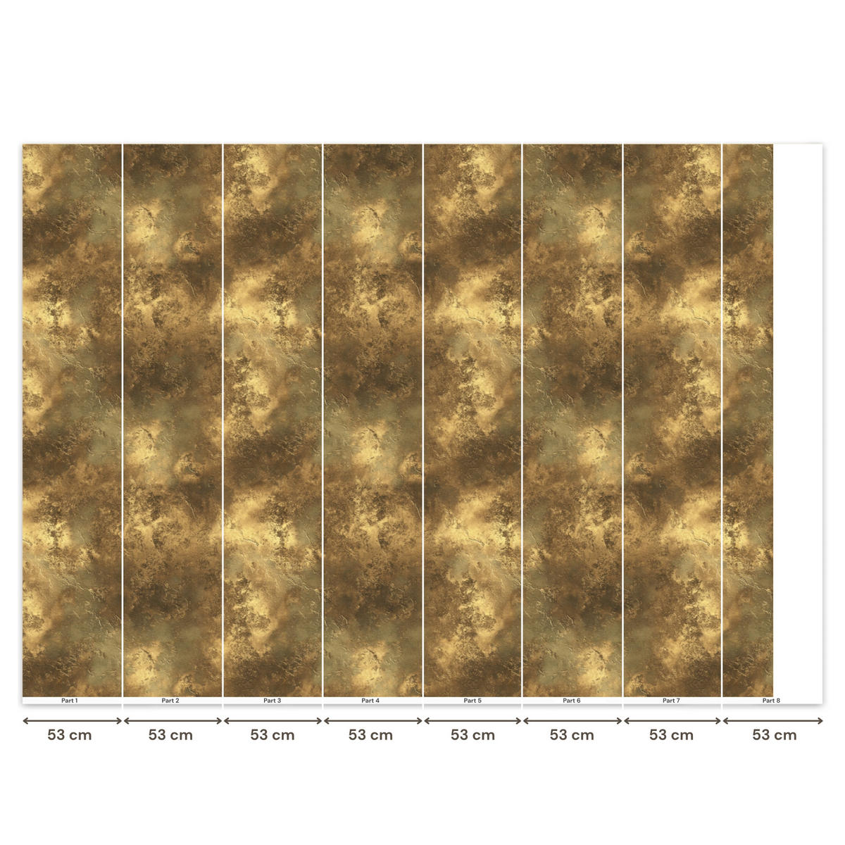 TAPETE - Antik - Metallic-Look - Gold - 400x300 cm - Messingfarben, Papier (400/300cm) - OnlyWow