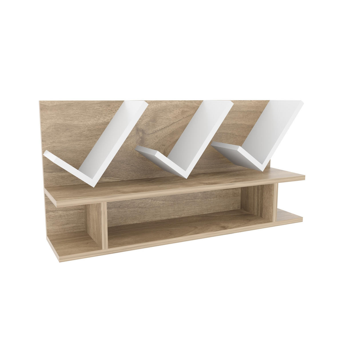 BÜCHERREGAL Larissa Walnuss Weiss - Eichefarben/Weiß, Holzwerkstoff (22.5/45/90cm) - Decorotika