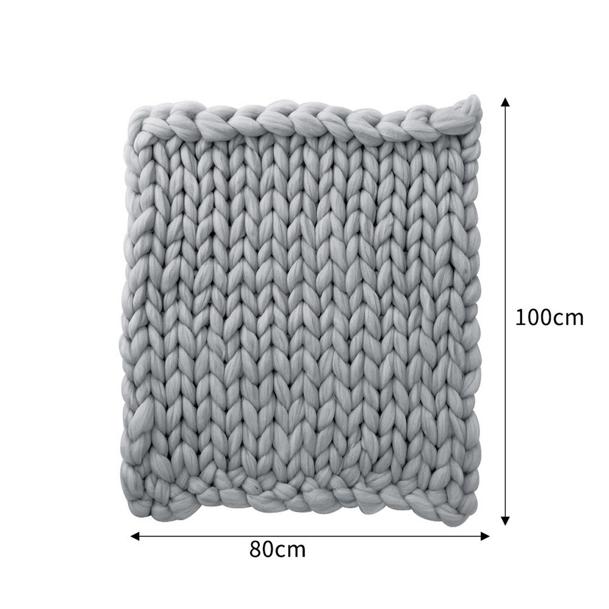 DECKE 80/100 cm Gestrick Polyester Grau - Grau, Textil (80/100cm) - Livingandhome